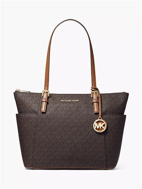 michael kors jet set east west signature pvc tote|More.